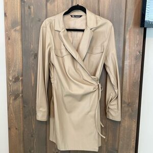 Zara wrap leather dress